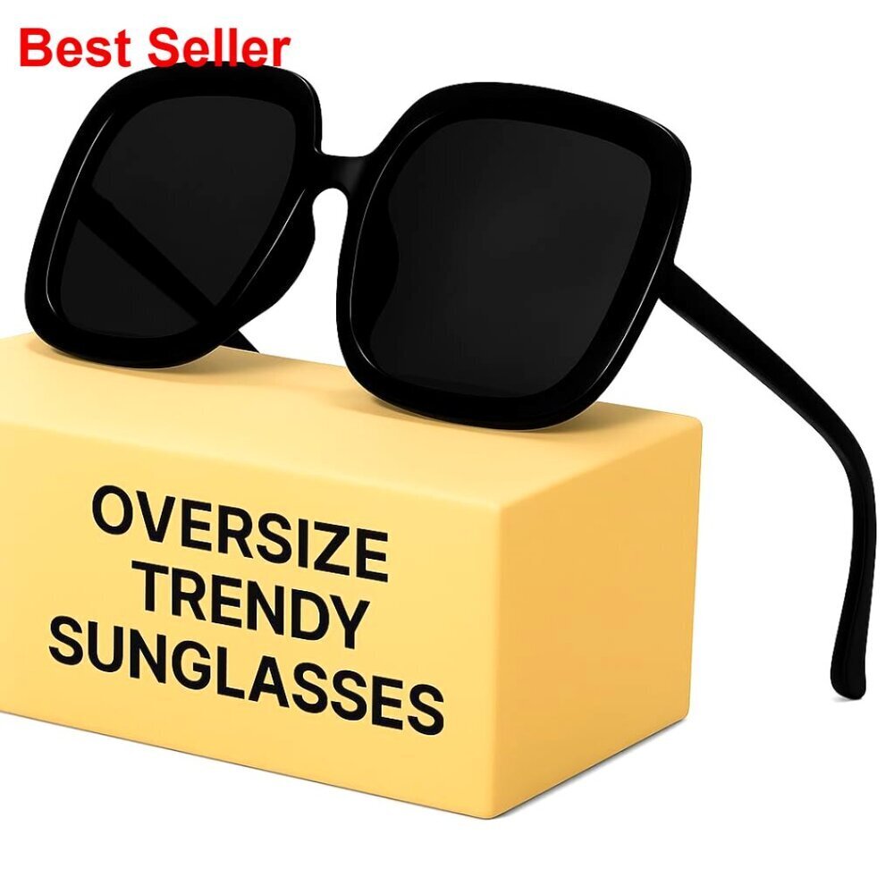 Oversized Polarized Sunglasses, Retro Aviator Frames, UV400 Protection